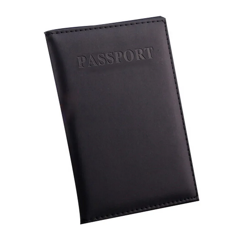 Стиль, экокожа(полиуретан), держатель для карт Для женщин держатель заграничного паспорта в деловом стиле, для паспорта обложка паспорта кредитных держатель для карт Для мужчин кошелек для паспорта - Цвет: Черный