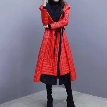 

Winter Women Down Jacket 2018 New parkas High Quality White Duck Down Coats Long Women Temperament Warm Red black Outerwear 680