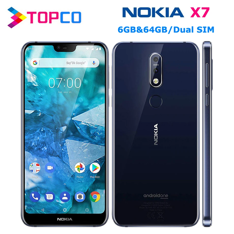 Nokia X7 TA 1131 6 ГБ + 64 разблокированный Android мобильный телефон Восьмиядерный двойной Sim
