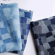 JaneYU Сращивание решетки стиральная жаккардовый джинсовый тканый штаны ткань весна и осень ткань для рукоделия ручной работы