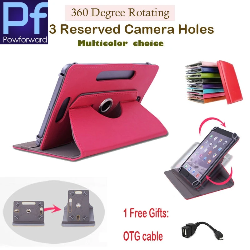 

For Digma Optima 7.8/Plane 8.1 7.85"inch 360Degree Rotating Universal Tablet PU Leather cover case Free OTG