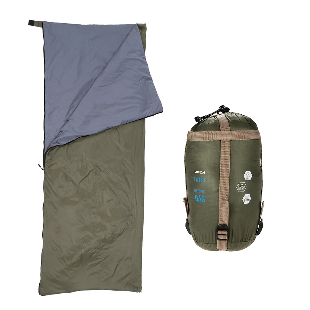 Спальный мешок LIXADA 190*75 см, спальный мешок для взрослых, для кемпинга, для улицы, мини, для прогулок, пляжа, спальные мешки, Сверхлегкий, дорожная сумка, весна-осень