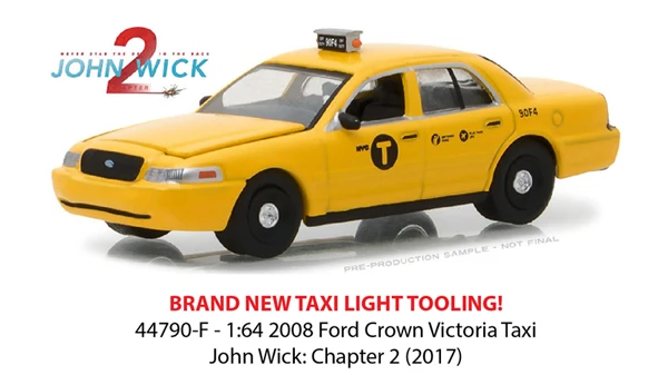 

Green Light 1:64 2008 Ford Crown Victoria Taxi boutique alloy car toys for children kids toys Model gift