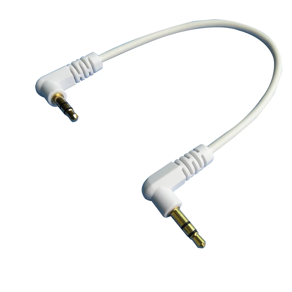 3.5mm Male to M Aux Cable Cord L-Shaped Right Angle Car Audio Headphone Jack Blk