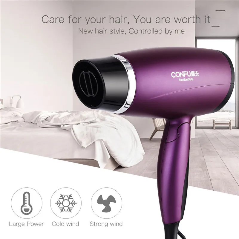 

Mini Hair Dryer 1800W Hair Styling Tools Professional Foldable Electric Hairdryer Fast Drying Foldable Blow Dryer 220~230V