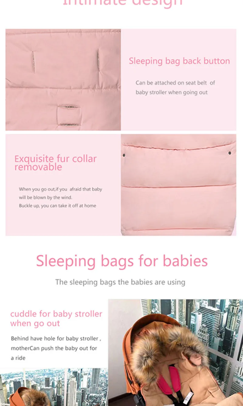 Милый ветрозащитный детский спальный мешок, зимняя теплая прогулочная коляска, спальные мешки, халат для младенцев, универсальные аксессуары для коляски, спальный мешок