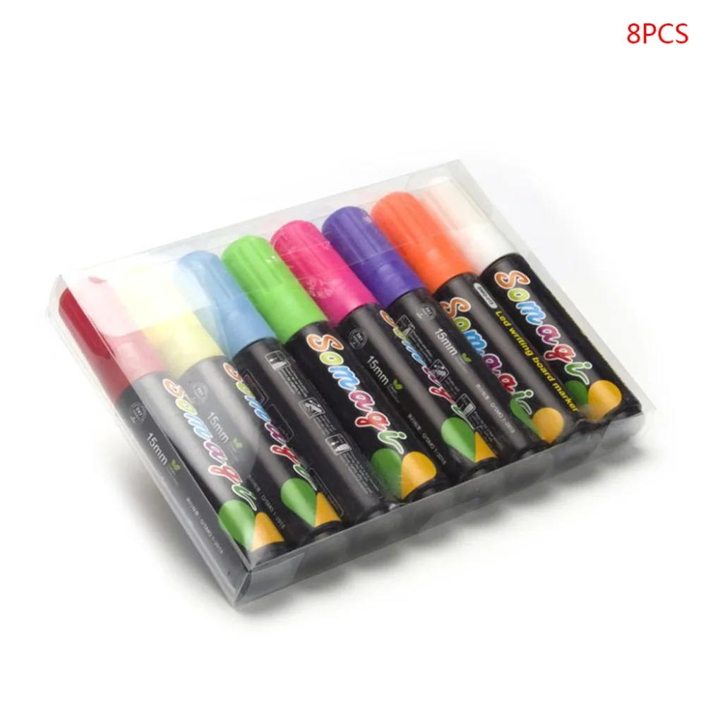 8 цветов хайлайтер флуоресцентный жидкий мелковый маркер неоновая ручка для светодиодная монтажная панель доска стеклянная живопись