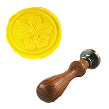 Винтаж цветок пиона индивидуальный логотип свадебные приглашения Воск уплотнительное штамп палисандр ручки комплект