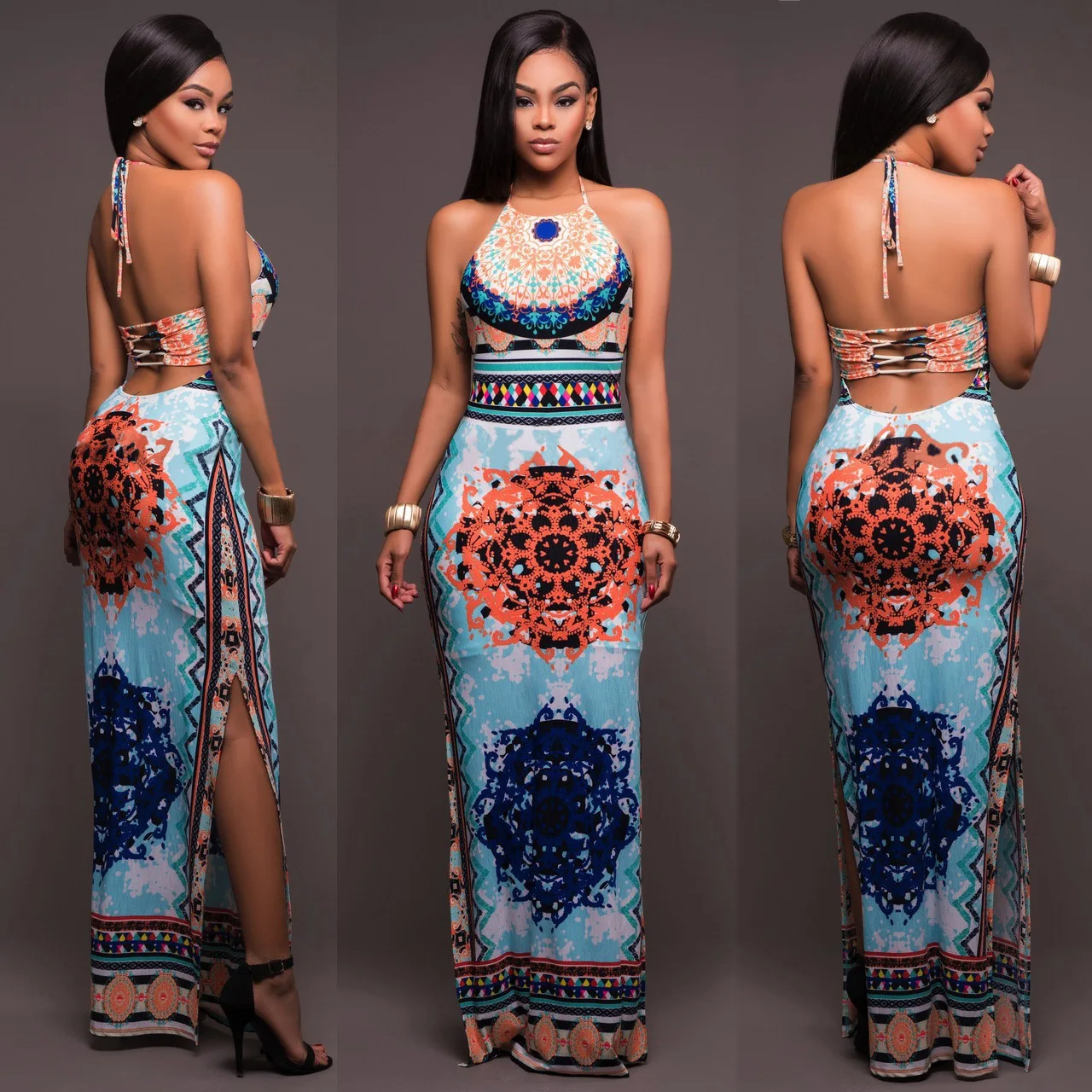 Fashion-Sexy-Self-cultivation-High-Waist-Dress-Hollow-out-Backless ...