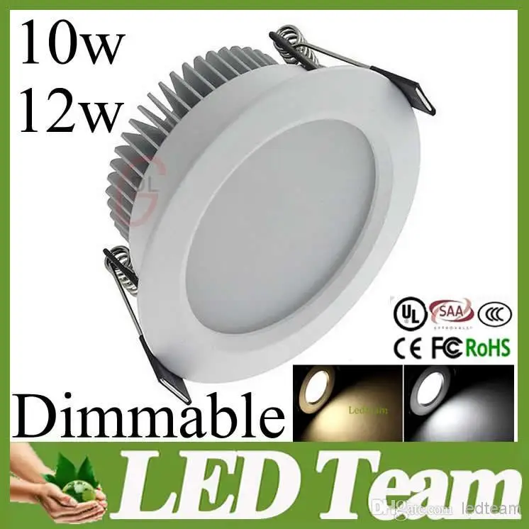 Newest Arrive 10W 12W Dimmable LED Downlights Recessed Light Warm/Cool White With Power 120 Beam Angle CE&ampROHS UL SAA Approve | Лампы и