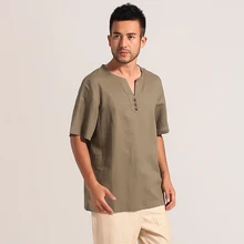 Высококачественное зеленое китайское мужское хлопковое белье повседневная рубашка новая летняя рубашка с короткими рукавами кунг-фу Размер M L XL XXL XXXL MNS12