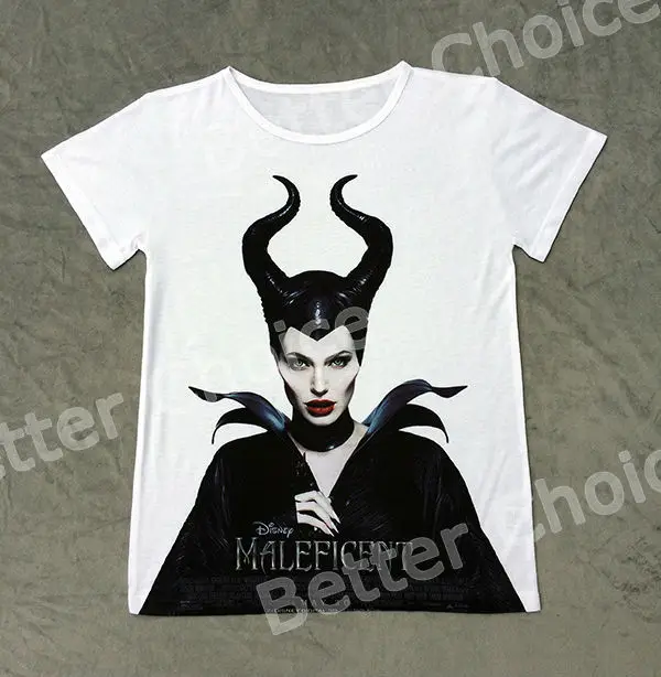 

Track Ship+New Vintage Retro T-shirt Top Tee Movie Black Magic Maleficent Fairy Angelina Jolie 0675