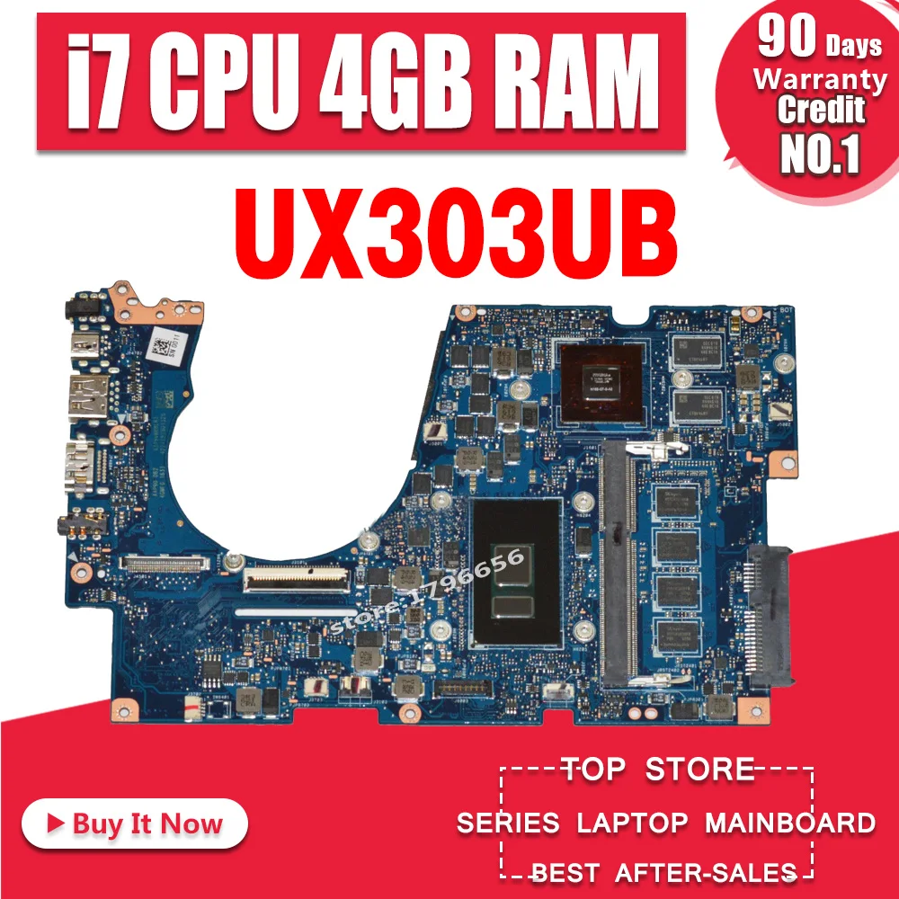  UX330UB Motherboard I7CPU 4GB RAm For ASUS UX330UB UX330U laptop Motherboard UX330Ub Mainboard UX33