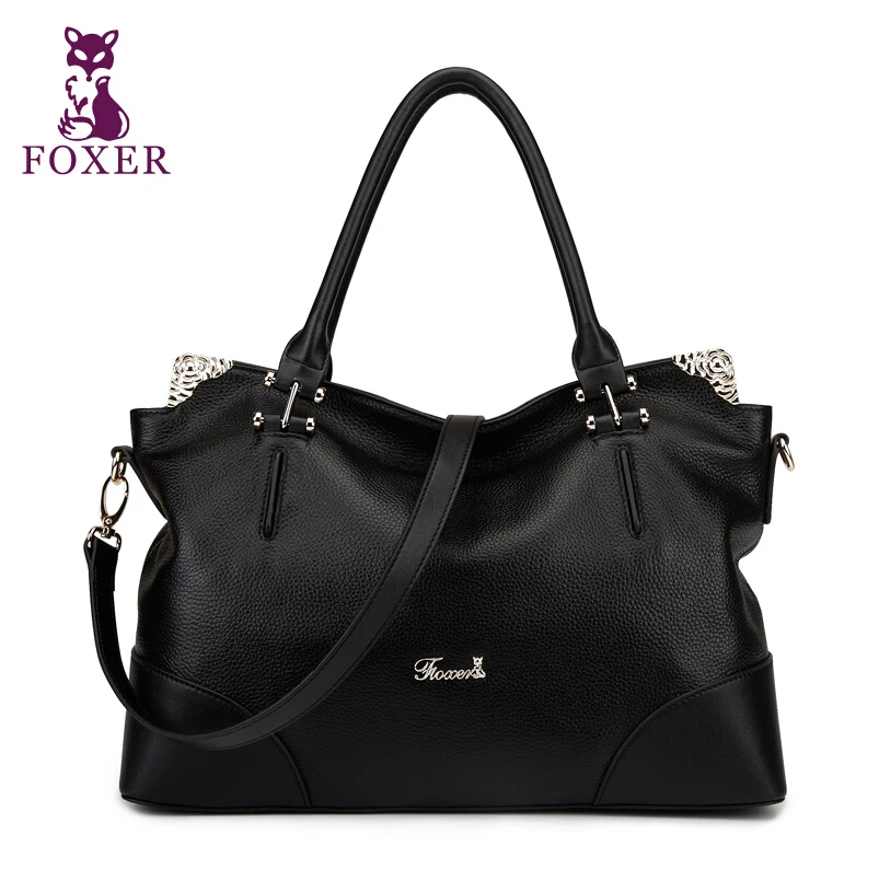 

FOXER Genuine Leather Women bag Elegant handbag Shoulder Bags Messenger Bag