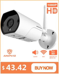 Anpviz HD 2MP Беспроводная IP камера Onvif наружная/Внутренняя 1080P WiFi Bullet Camara Водонепроницаемая камера ночного видения IR Cut P2P