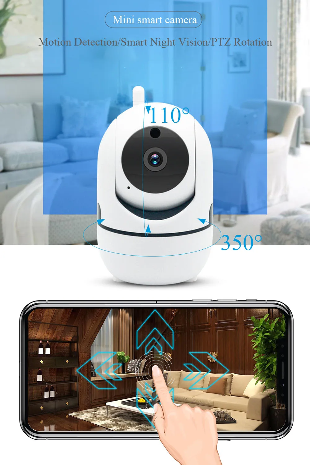 720 P/1080 P беспроводной Wi-Fi Sucurity IP мини-камера Wi-Fi сетевое наблюдение Smart IRCUT ночное видение автоматическое отслеживание Облачное хранилище