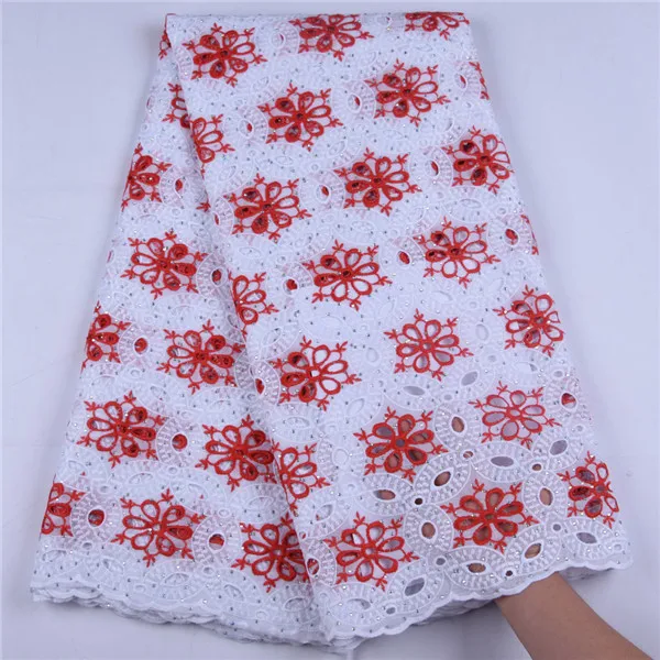 Pure Cotton African Dry Lace Fabric With Stones High Quality Nigerian Lace Fabric Swiss Voile Lace In Switzerland In Party A1654 - Цвет: As picture