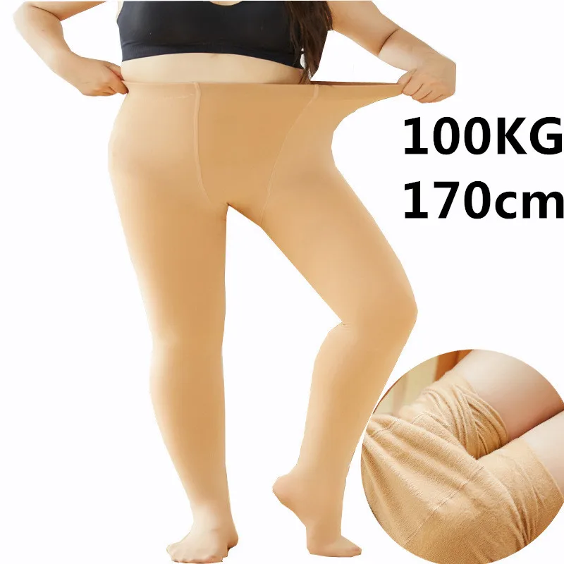 

New 2019 With Vans Autumn Winter Women's Big size Skin Black Color Pantyhose Plus Size Tights Transparent Medias H103