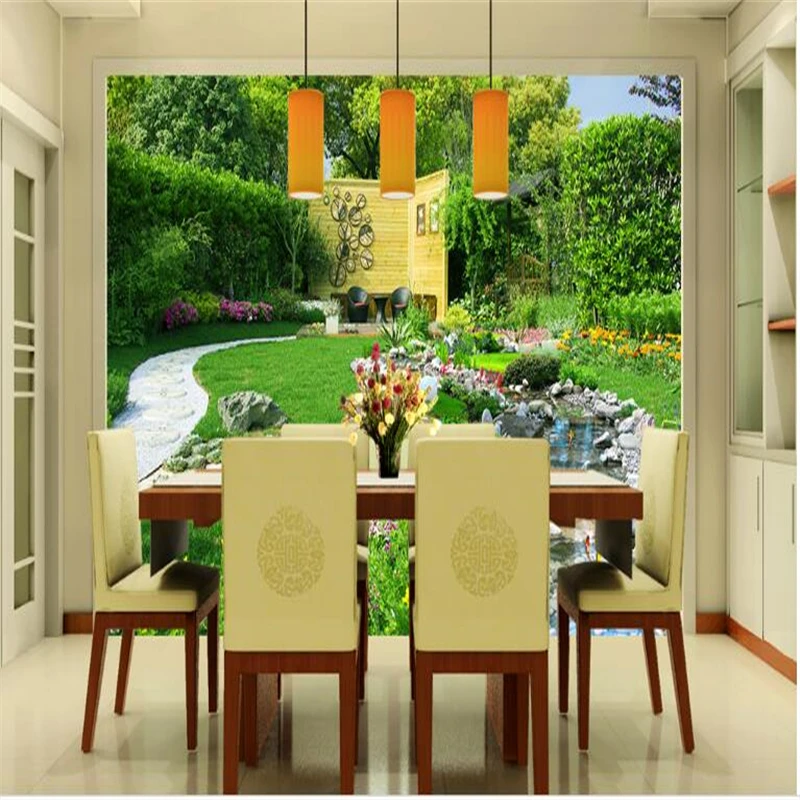 3d custom photo wallpaper wall murals wall stickers Garden river landscape landscape background wall background painting tapety