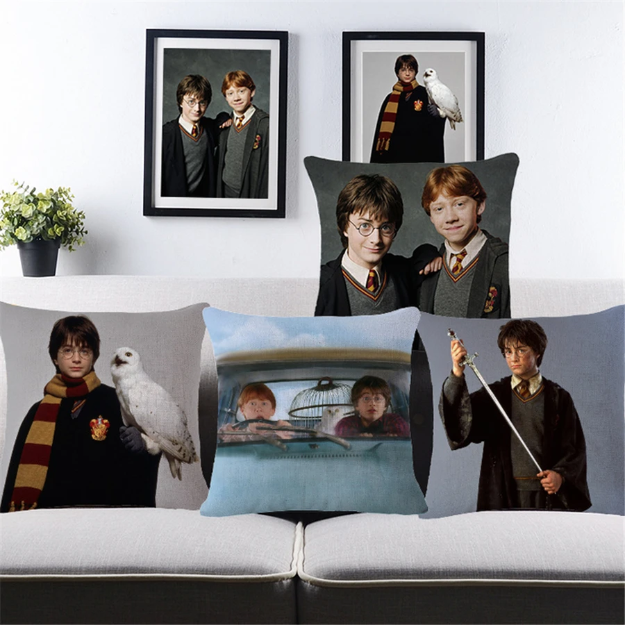 

Cotton Linen Harry Potter movie Cushion Cover Sofa Decorative Throw Pillow Chair Car Home Decor Pillow Cover 45x45cm Pouf b193