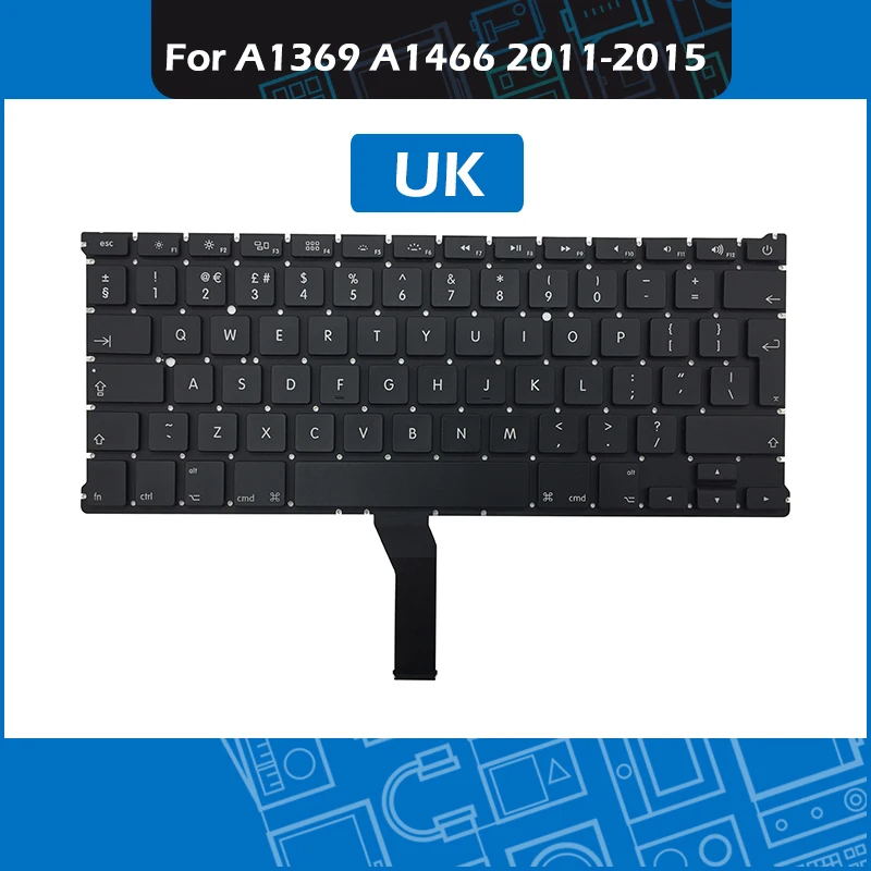 10pcs Lot A1466 Keyboard UK Layout for font b Macbook b font Air 13 A1369 A1466