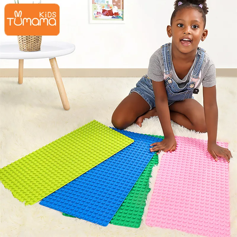 

Tumama 6 Colors Big Size Blocks Base Plate Compatible LegoING Duploed Brick 51.2x25.6cm ABS Flexible Baseplate Board For Blocks