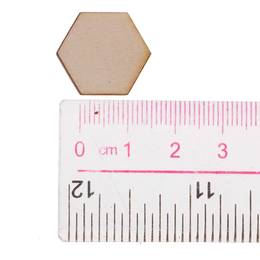 50/100/200pcs Wooden Hexagon Shapes MDF Cutouts Blank Embellishments Craft for DIY Scrapbooking Card Making Decoration Ornaments