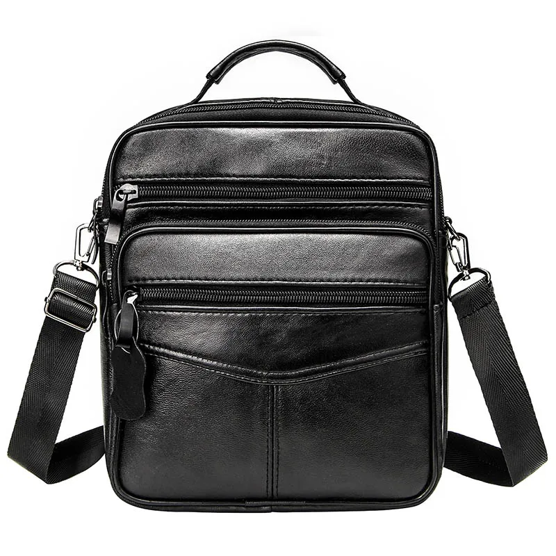  Casual Men's Business Genuine Leather Crossbody Bag Sheepskin Small Men Single Shoulder Messenger B - 32822462095