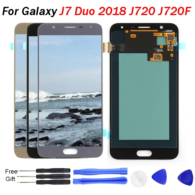 

J720F OLED LCD For Samsung Galaxy J7 Duo J720 J720F SM-J720F LCD Display Touch Screen Digitizer Assembly Replacement J720 LCD