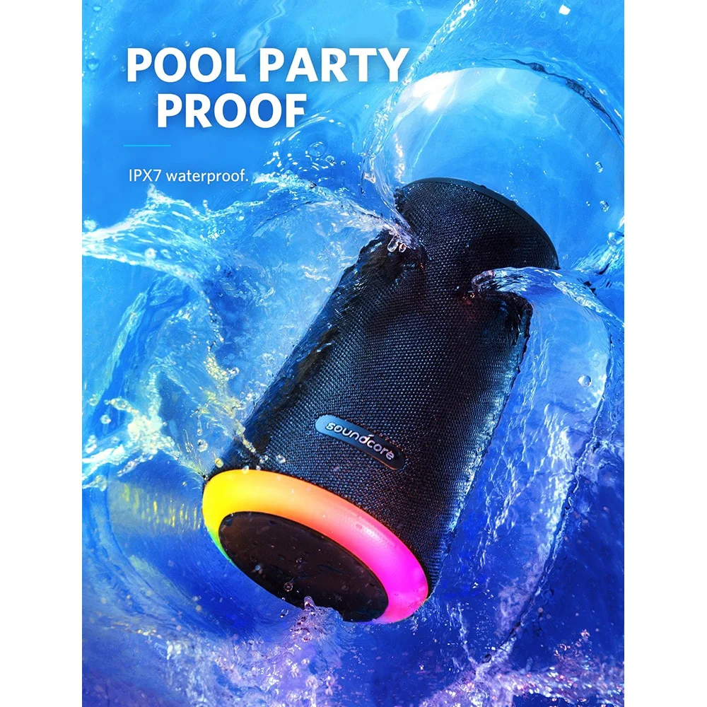  Soundcore Flare+ Portable Bluetooth Speaker by Anker Huge 360' Sound IPX7 Waterproof Bigger Bass Am