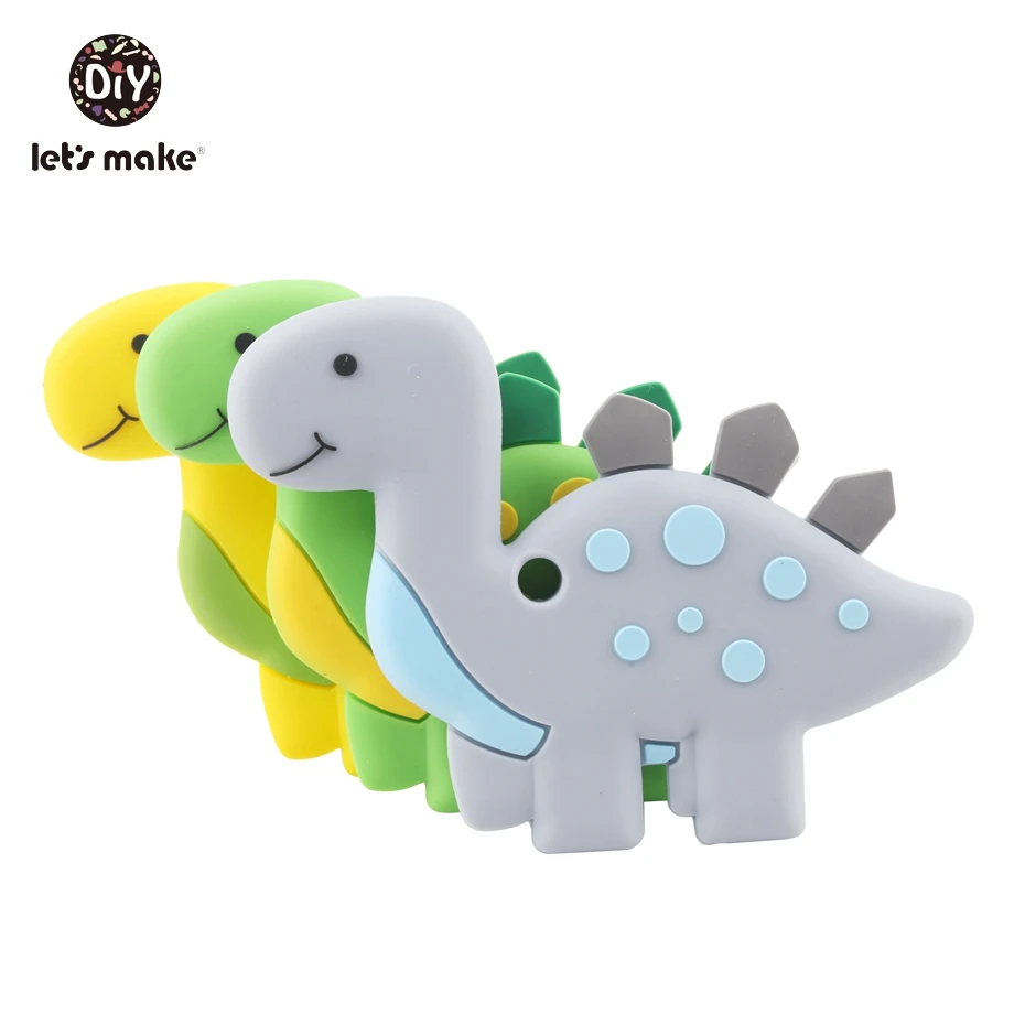 

Let's make 5PC Cartoon Dinosaur Waldorf Silicone Toy Teething Nurse Gift Hot Sale Baby Shower Montessori Animal Baby Teethers