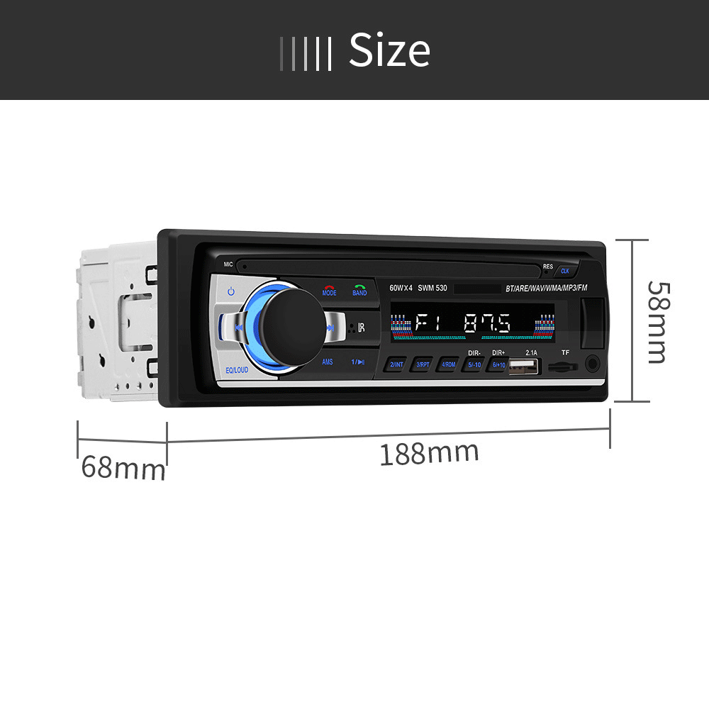 Bluetooth гарнитура для авто радио стерео беспроводной проигрыватель вкладыш MP3/USB/SD/FM/AUX-IN USB Автомобильный MP3-плеер 3C14