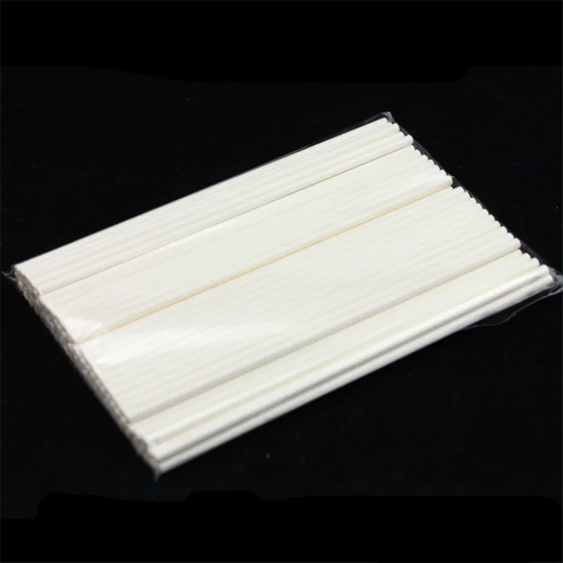 100 pcs/lot Food-Grade Solid White Pop Sucker Sticks Chocolate Cake Lollipop Lolly Sugar Candy Paper Stick