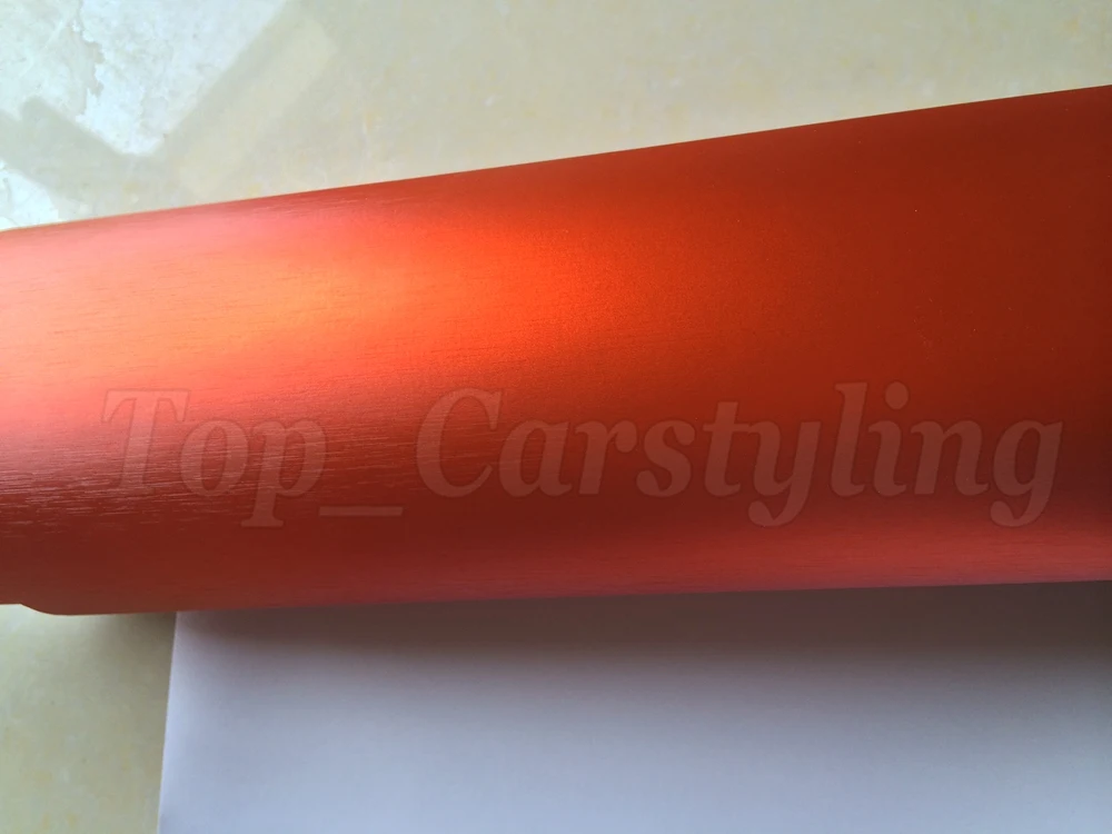 brushed orange chrome alumium vinyl car wrap film foile (4)
