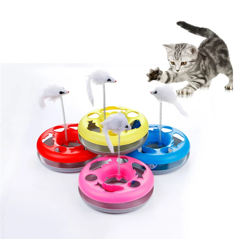 

Plastic Small Cat Tumbler Mouse spring Pet Sound Toy Cat Toys Hollow Out Round Pet Colorful Playing Ball Toys Cat Products