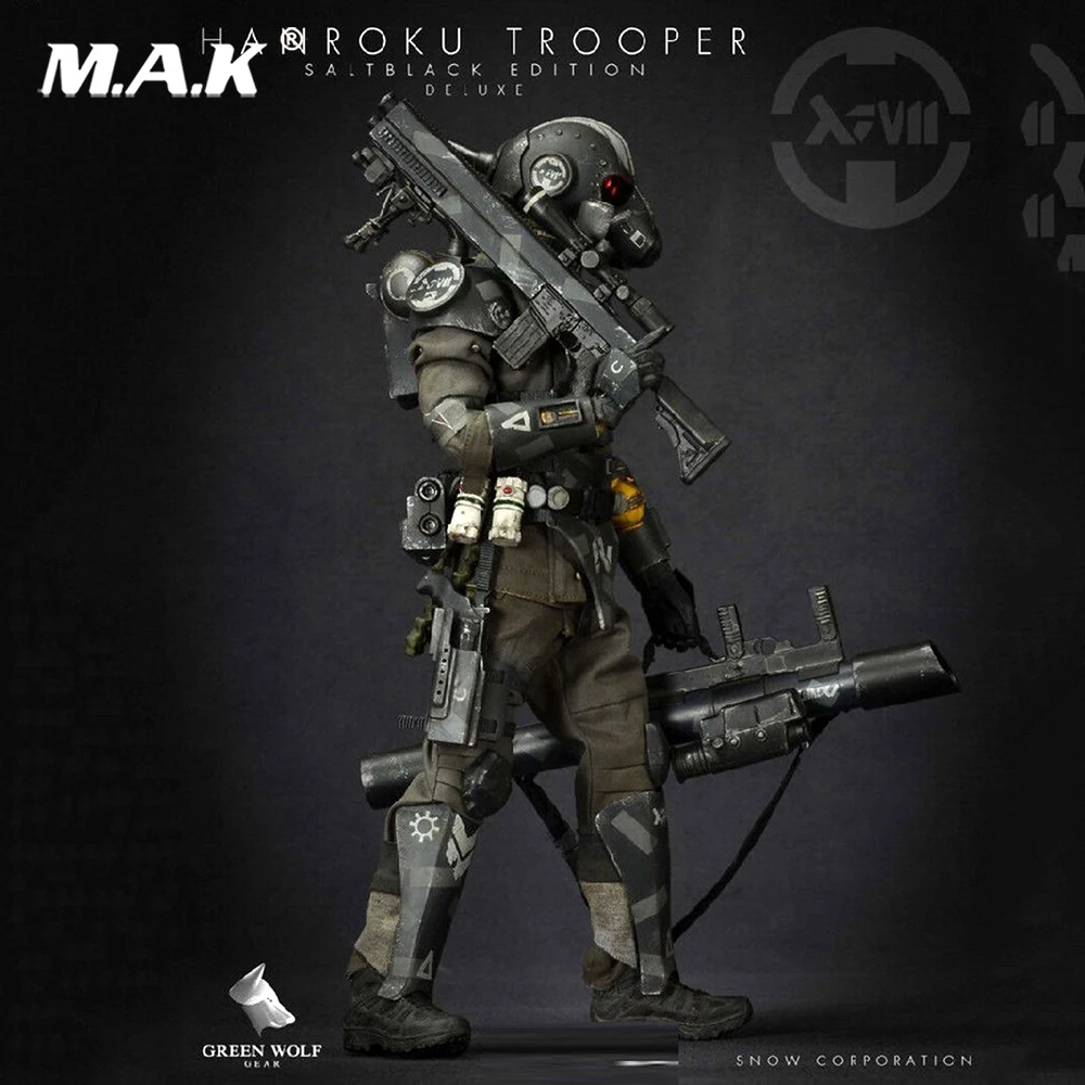 

Full set action figure 1/6 Green Wolf Gear Hanroku Trooper Salt Black Edition Deluxe Ver. for collection