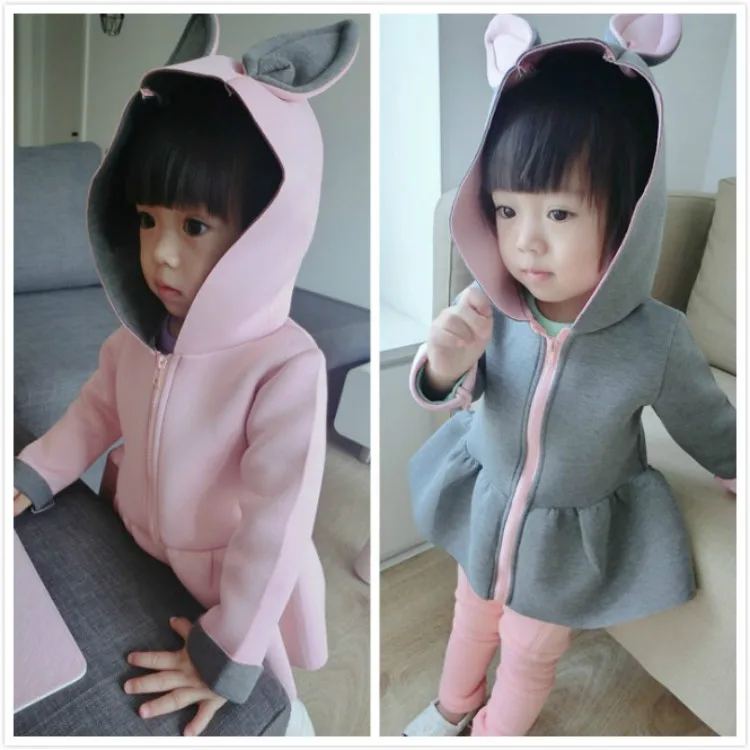 

The new 2018 han edition spring clothing foreign trade children's clothes Air layer cartoon rabbit coat of the girls