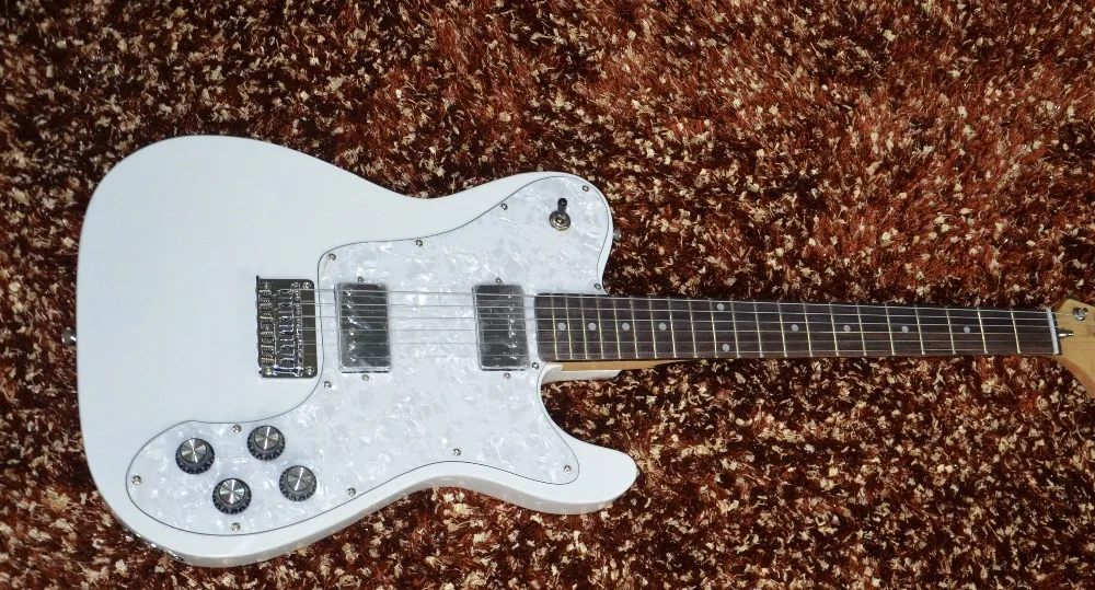 

top quality QShelly custom fd white TL guitar alder body 6 strings chrome hardwares electric guitar musical instrument shop