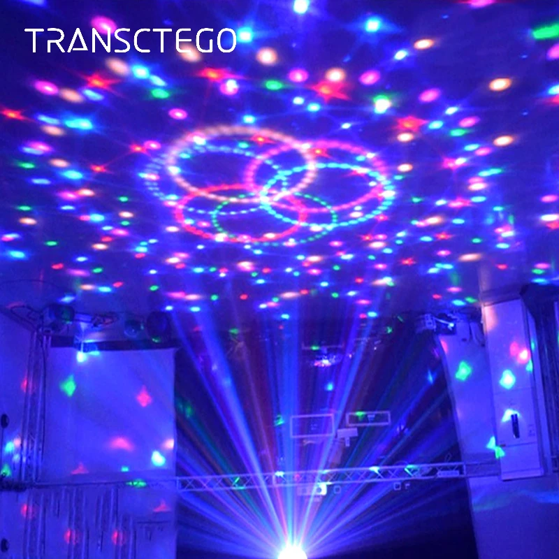 

Led Disco Light Stage Lamp Party Sound Lights Sound Control 6 Colors Magic Ball Laser Led Christmas Laser Ball Projector Lamps