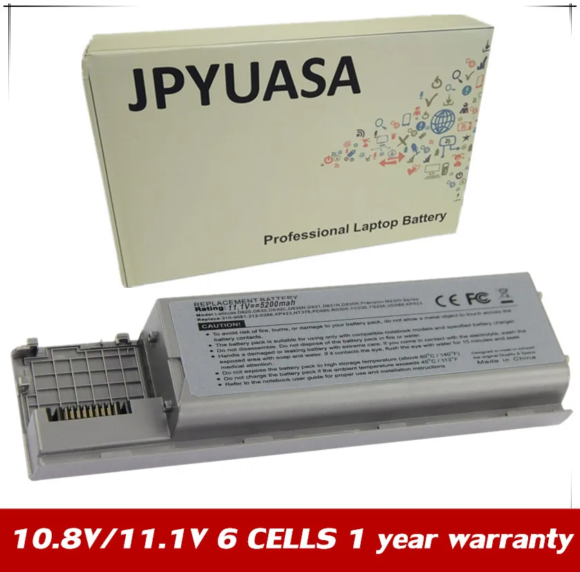 

JPYUASA Battery For Dell Latitude ATG D620 D630 D630N D631N M2300 D830N JD634 GD775 NT379 PP18L PC765 RD301 TC030 TD116 UD088