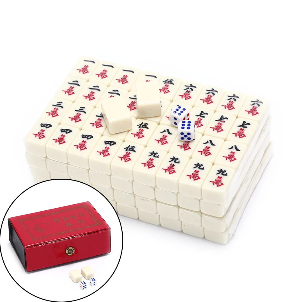 

New Multi-color Portable Mahjong Rare Chinese Toy NEW Arrival 2.2x1.5x1.1cm Mah-Jong Set With Bamboo Box free shipping