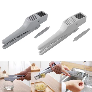 

Garlic Press Slicer Aluminium Garlic Ginger Mincer Slicer with Slicing Grinding Kitchen Cooking Tool HY99