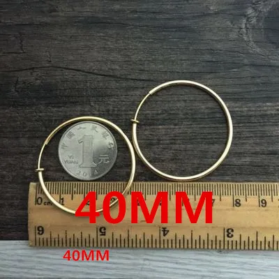 40MM gold Невидимые весенние серьги-клипсы для женщин без пирсинга розовое золото яркое серебро большие круглые ювелирные изделия не аллергические - Окраска металла: 40MM gold