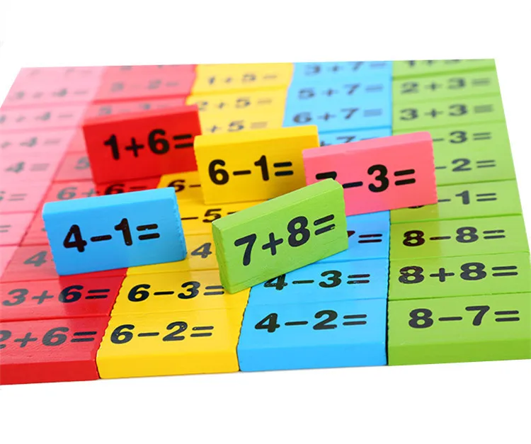 

Baby Toys 110Pcs Educational Domino Blocks Mathematics Of Domino Wooden Toys Addition And Subtraction Learning Toy Child Gift