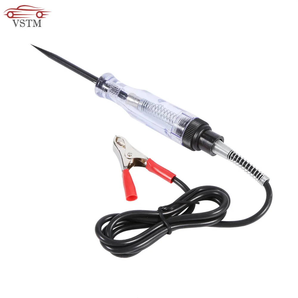 Circuit tester circuit detector car light tester probe pen tester voltage test pen Auto 6V 12V 24V DC car truck voltage circuit tester car test VoltMet long probe pen light bulb automobile maint