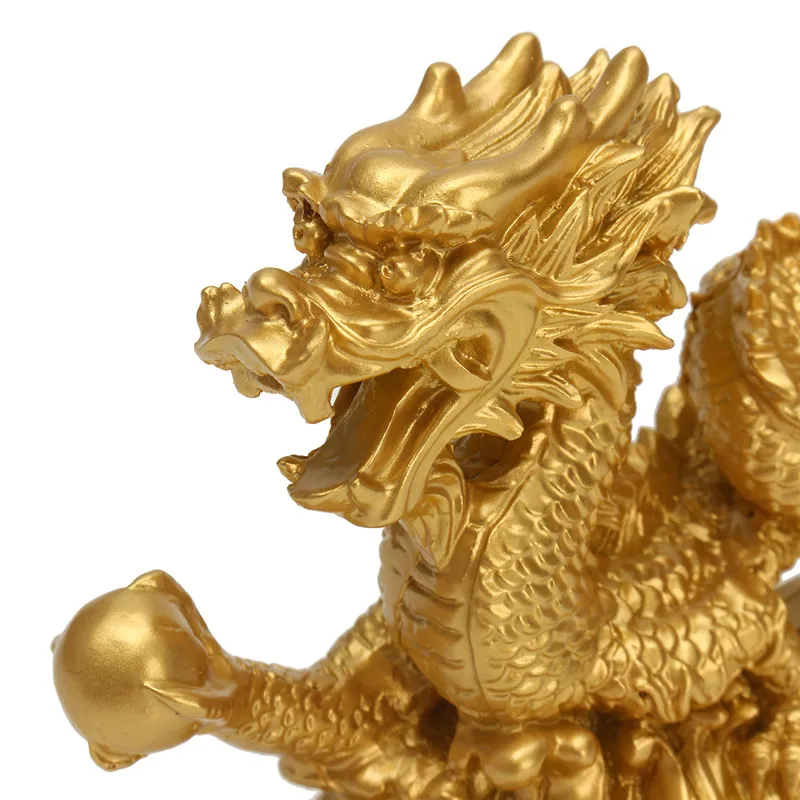 KiWarm традиционная 6," Китайская геомантия Золотой Дракон статуэтка Статуя Украшения для удачи и успеха украшение для дома
