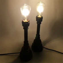 Личность железа водопровод украшения регистрации свет E27 Творческий Винтаж промышленного ветер теплые Стиль настольная лампа для изучения Спальня