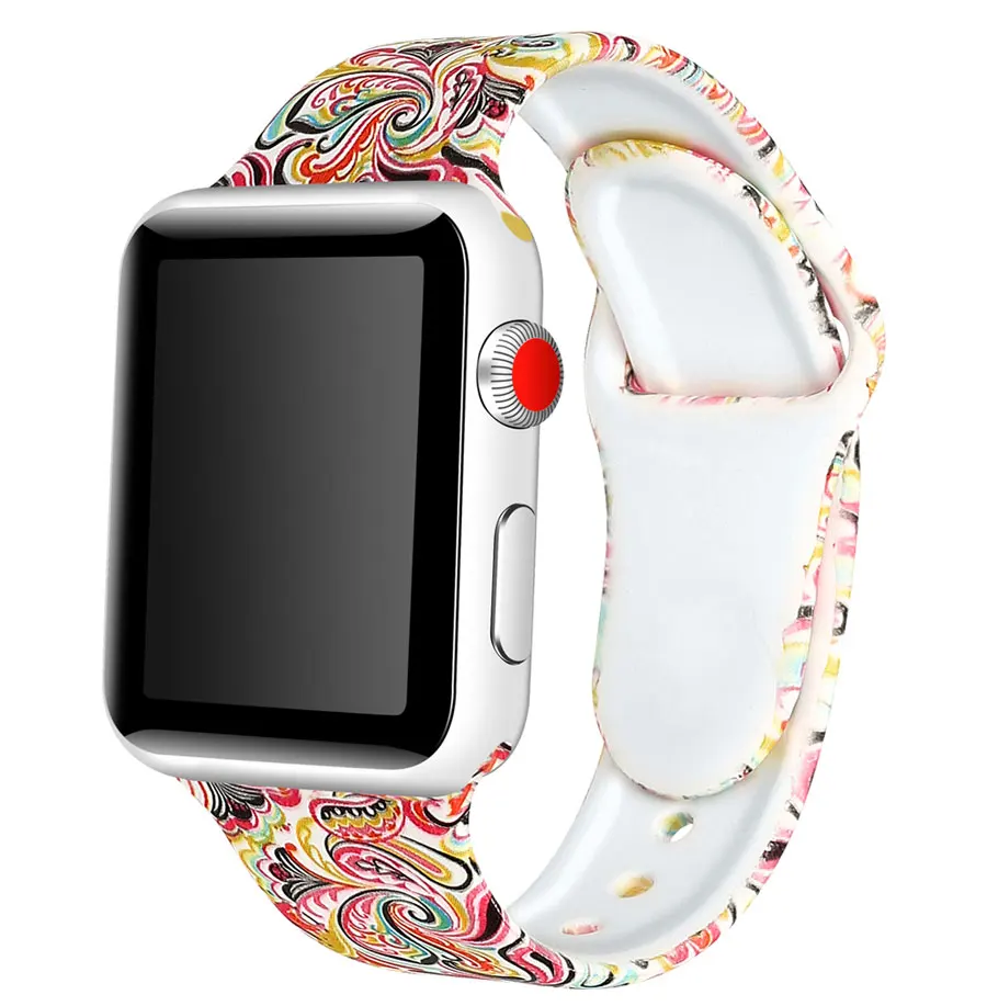 Ремешок для apple watch 5, 4, ремешок для apple watch 44 мм, 40 мм, iwatch 3, ремешок 42 мм, 38 м, браслет pulseira, популярные аксессуары для часов с принтом