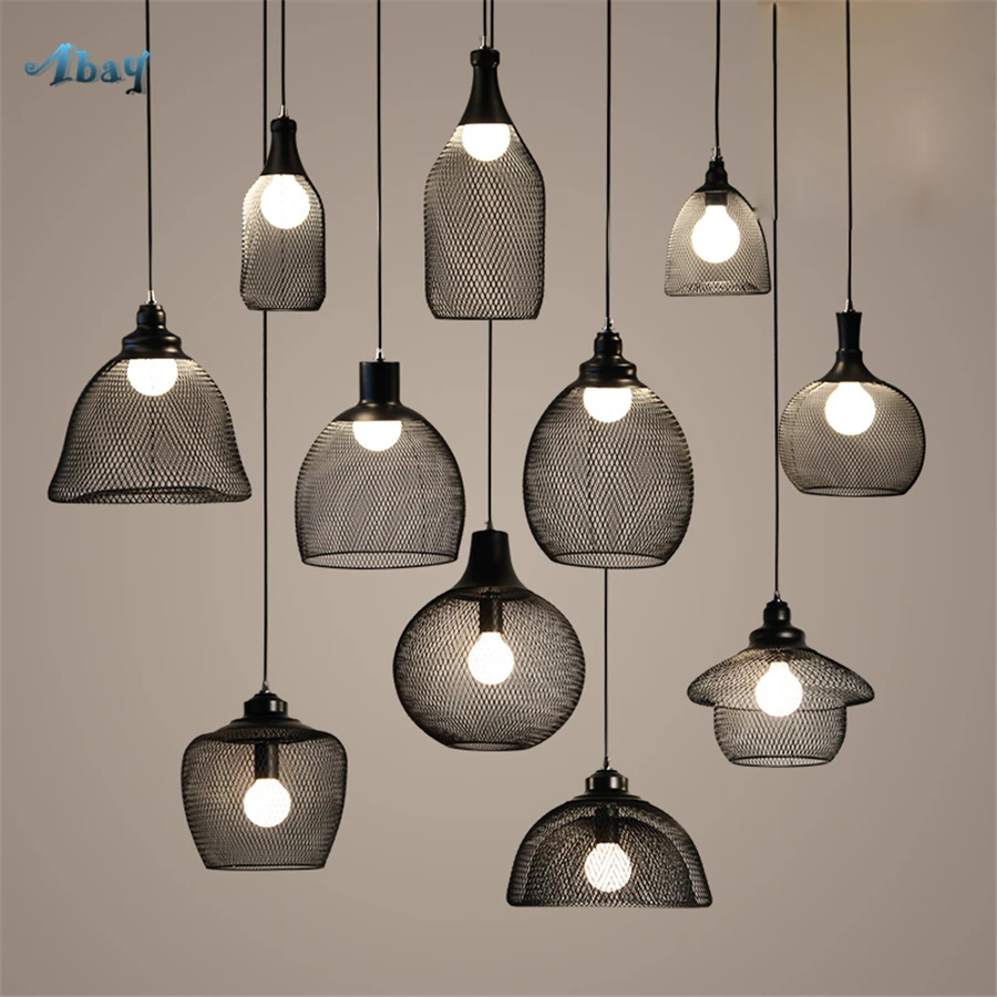 

American Iron Art Bottle Shape Pendant Lights Living Room Bar Hanging Lamp industrial style Dining Room Decor led Light Fixture