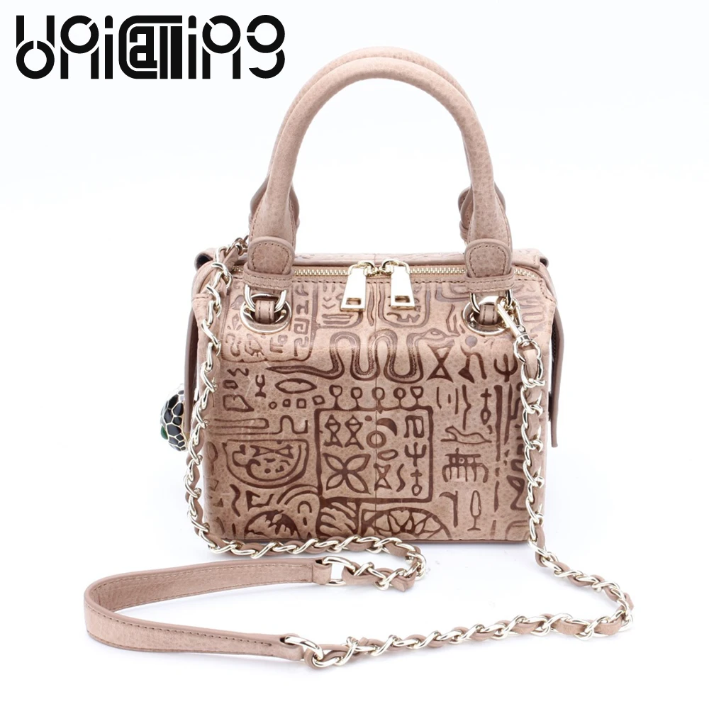 

UniCalling Fashion Brand women bag Retro Oracle dull polish cow leather women handbag mini Chain crossbody bags for women